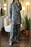Satrangi Drip Gray & Black Stitched Lawn