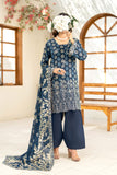 3-piece Printed Daman Emb Lawn Sharjeena