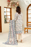 3-piece Printed Daman Emb Lawn Sharjeena