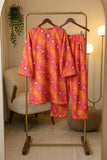 Satrangi Drip D1  Orange & Pink Stitched Lawn