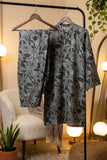 Satrangi Drip Gray & Black Stitched Lawn