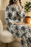 Satrangi Drip Black & White Stitched lawn