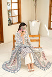3-piece Printed Daman Emb Lawn Sharjeena